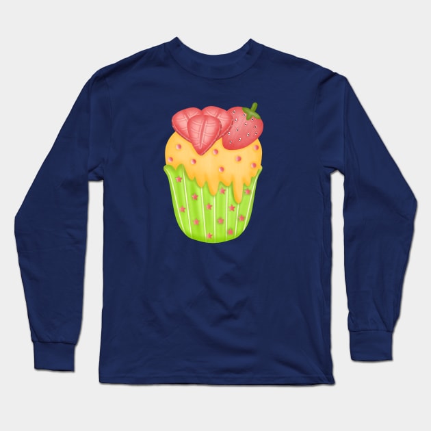 Cute strawberry cupcake 🍓. Long Sleeve T-Shirt by Onanong art design shop.